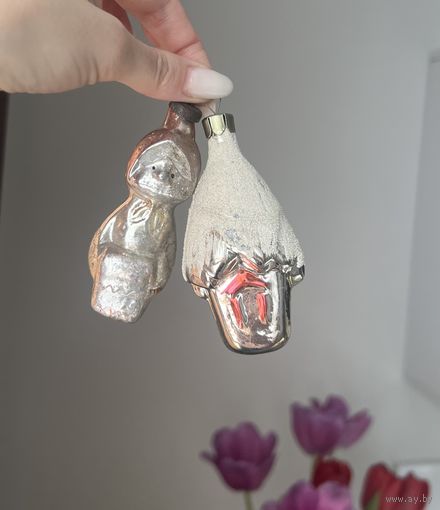 Елочная игрушка Бабушка Старушка домик СССР цена за все к.3