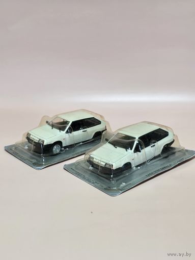 Волжский- 2108- 2 шт. (на запчасти -под конверсию) от DeAgostini масштаб 1:43