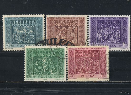 Польша ПНР 1960 Резной алтарь Мариацкого костела в Кракове #1179-83