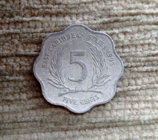 Werty71 Карибские острова 5 центов 1995 Елизавета 2 Карибы