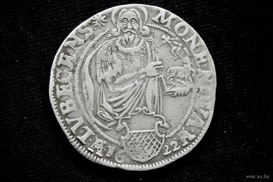 Талер 1622 г. Любек, Фердинанд II. Родная, многолетняя патина!