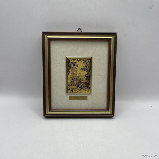 Миниатюрная картина на серебре с позолотой. Италия. 3618