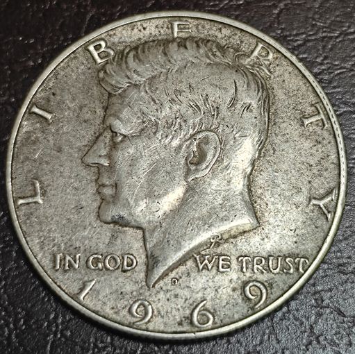 1/2 доллара  1969 D. Kennedy Half Dollar серебро.