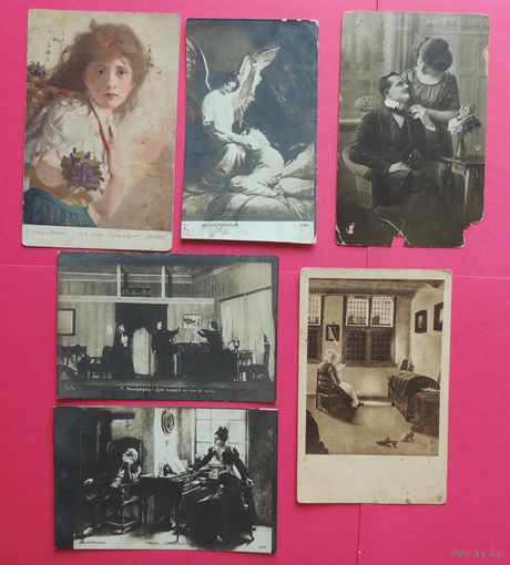 Почтовые открытки РИ, до 1917 г., штампы Минск, Мозырь