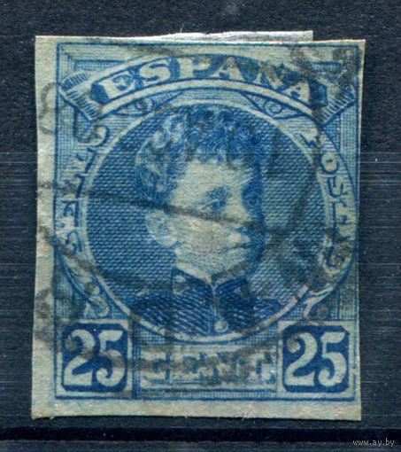 Испания (Королевство) - 1901г. - король Альфонсо XIII, 25 с - 1 марка - гашёная [Mi 211 U]. #1-Sp-5-A-1