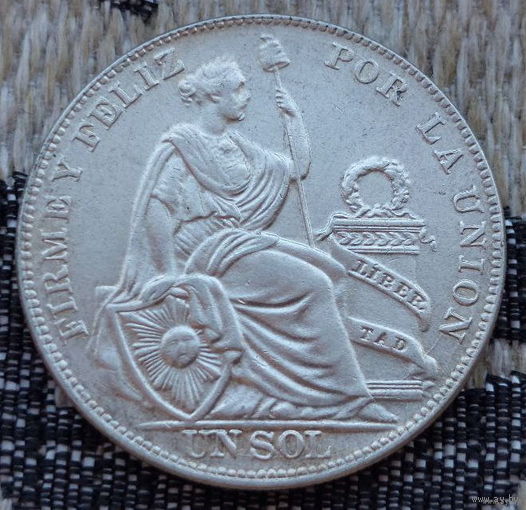Перу 1 соль 1934 года. Серебро 900. Сторгуй за свою цену, предложи обмен! Y