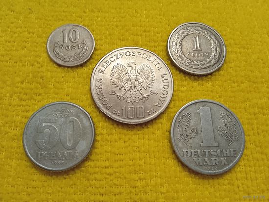5 монет Польши и Германии