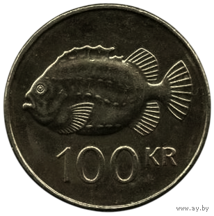 Республика Исландия. 100 крон 2011. Фауна. Рыба-воробей.