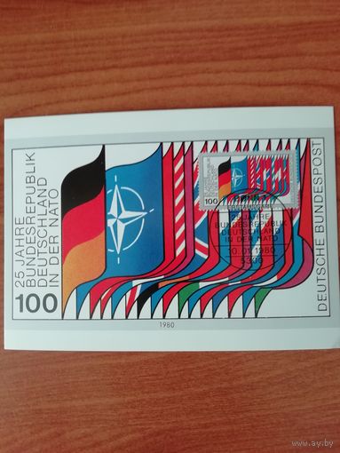 ФРГ 1980 Карт максимум марки "25-летие участия ФРГ в НАТО" Mi. 1034