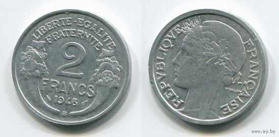 Франция. 2 франка (1948, буква B)