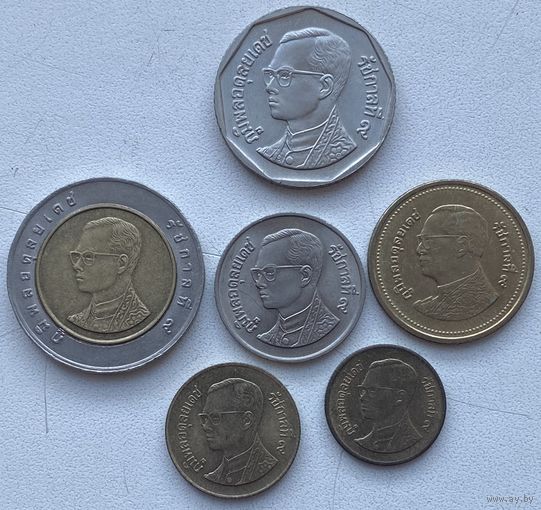 Таиланд 25, 50 сатанг, 1, 2, 5, 10 бат 1987 - 2007 г. Король Рама IX. Набор 6 шт.