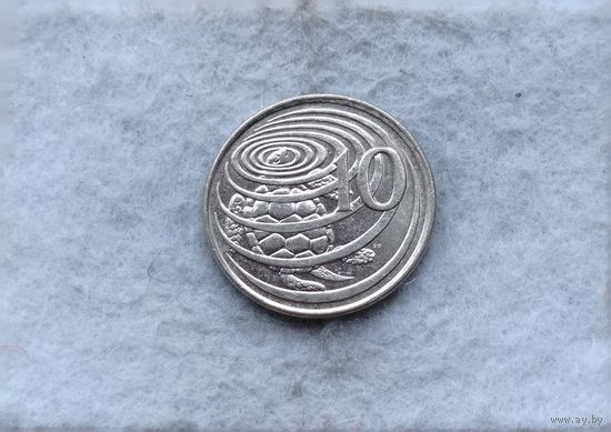 Werty71 Каймановы острова 10 центов 1992 Морская Зеленая черепаха