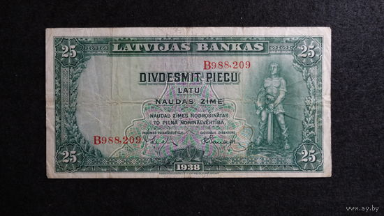 25 латов 1938г P#21