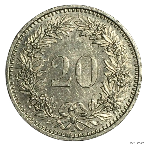 Швейцария 20 раппенов, 1991