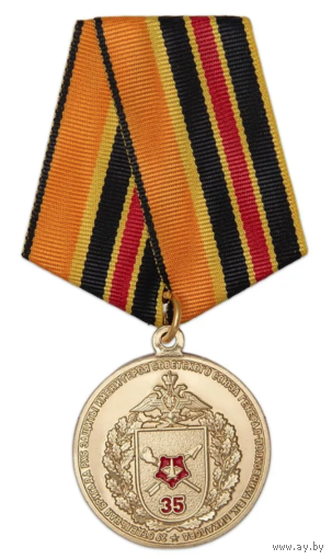 Медаль 35 лет 29-й отдельной бригаде РХБЗ имени Героя СССР В.К. Пикалова