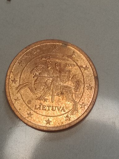 Литва 2 цента 2015 года .