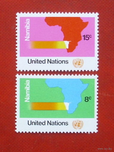 США. Нью-Йорк. ООН. Солидарность с Намибией. ( 2 марки ) 1973 года. 6-15.