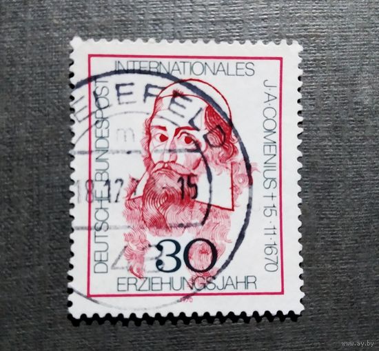 Марка Германия 1970 гол 300 лет со дня смерти Амоса Коменского