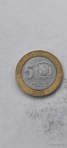 Доминиканская республика 5 песос 2002