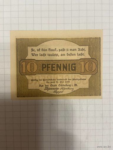 10 пфенингов (нотгельды) г. Германия.-1412