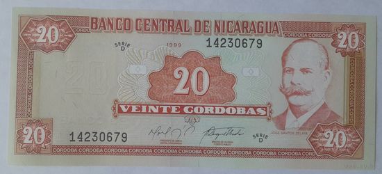 Никарагуа 20 кордоба 1999 года UNC