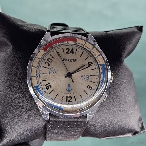 Старт с 1 Рубля !!! 24 часа Часы СССР рабочие Ракета 2623Н Вахтенные Моряк морские !!!