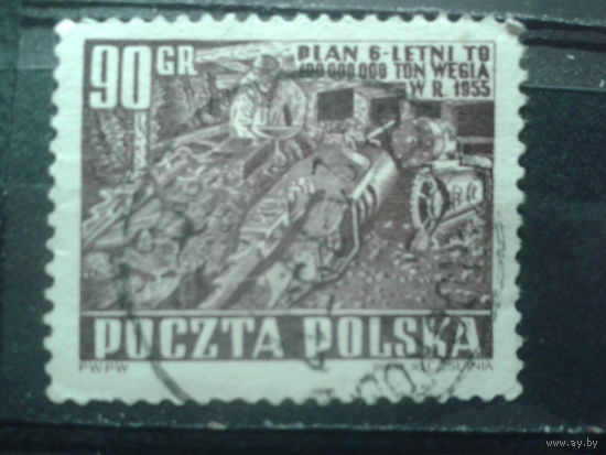Польша 1951 Шахтер в шахте