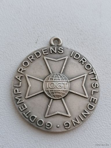 Шведская спортивная медаль, серебро, орден тамплиеров, лот 2