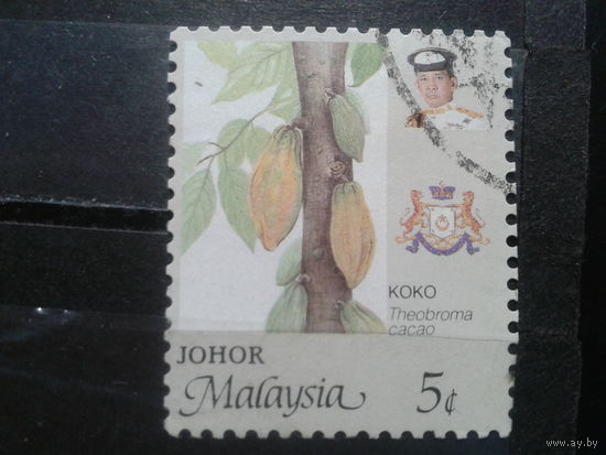 Джохор, 1986. Плоды какао, султан, герб