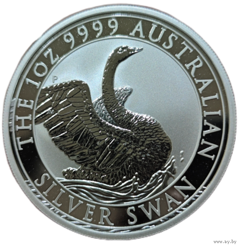 1 доллар, 2020 года. Серебряный лебедь. 999 унция. UNC+