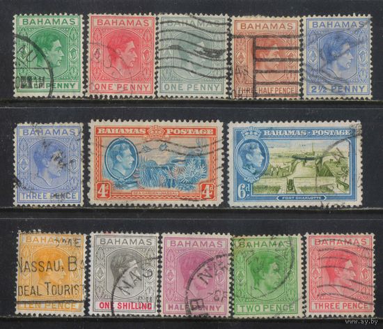 GB Колонии Багамы 1938-51 GVI Аквариум Форт Шарлотта Стандарт #103-6,109,112,114-7,159-61