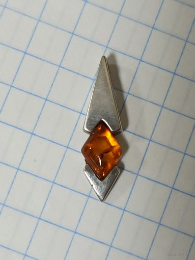 Кулон Подвеска Янтарь Серебро ? С 1 рубля