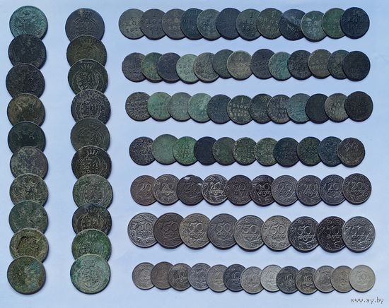 Сборный лот монет. Польша. 99 шт