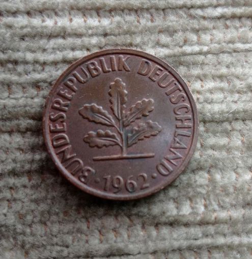 Werty71 Германия ФРГ 2 пфеннига 1962 J