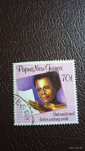 Лот 182 Папуа Новая Гвинея (1989) Международная неделя письма. Чтение письма. PG591