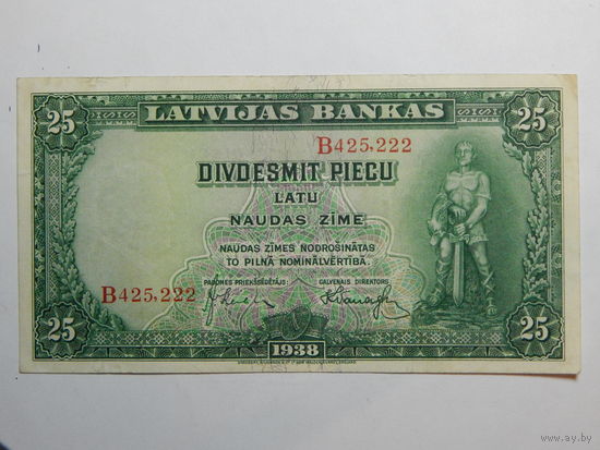 Латвия 25 латов 1938 г