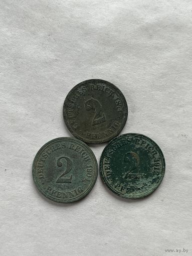 2 пфенинга 3 шт