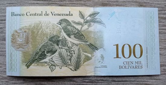 Werty71 Венесуэла 100000 боливаров 2017 UNC банкнота