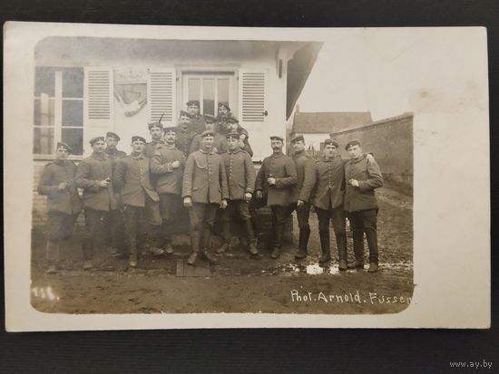 Почтовая карточка. Первая мировая война 1915г. Групповой портрет немецких солдат.