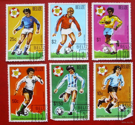 Белиз. Футбол. ( 6 марок ) 1982 года. 2-13.