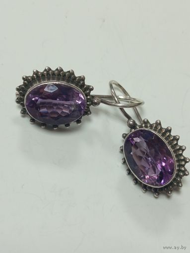 Серьги,Индия,аметист