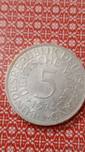 Германия 5 марок 1974 J
