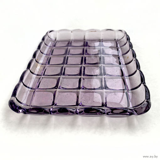 Стеклянный поднос Неман старое стекло СССР