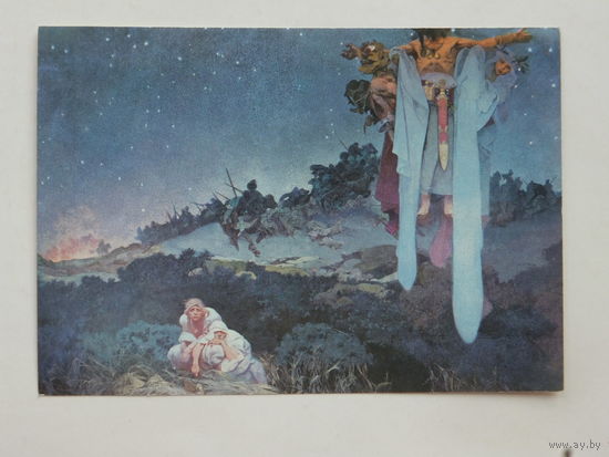 Альфонс Муха живопись 10х15 см