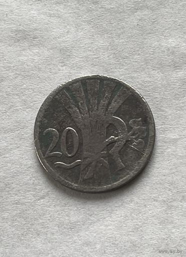 Чехословакия, 20 геллеров 1921 г.