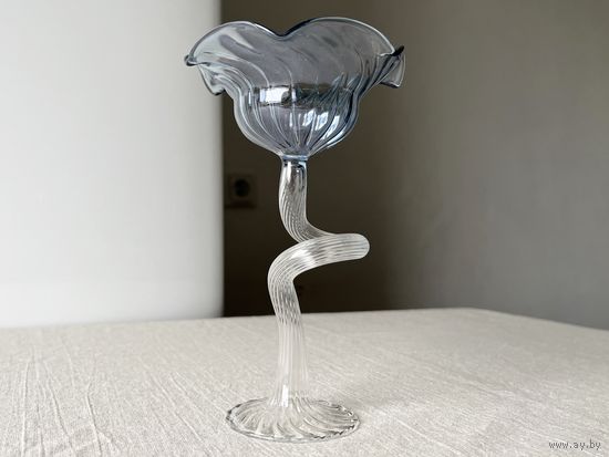 Бокал подсвечник из муранского стекла La Murrina подписной 17х10см