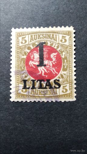 ЛИТВА\14\1922 Гербовая марка. надпечатка