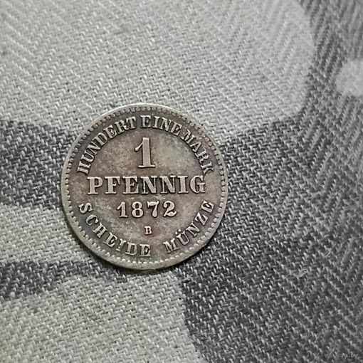 1 пфенниг(1872г.) Мекленбург -Шверин.Германская империя.Состояние!