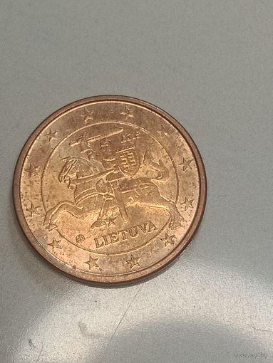 Литва 1 цент 2015 года .