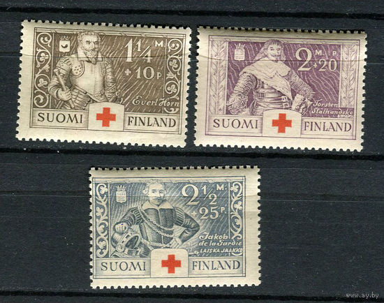 Финляндия - 1934 - Красный крест. Офицеры - [Mi. 184-186] - полная серия - 3 марки. MNH.  (Лот 200AJ)